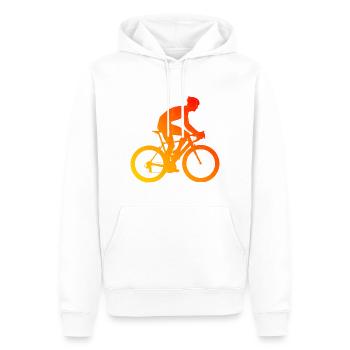 Vélo de route Vélo de route Femmes Hommes Vélo de route Vélo de route - Sweat à capuche Premium bio Homme - blanc - Devant - Nico (187cm)