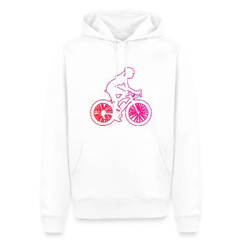 Vélo Vélo Vélo Femme - Sweat à capuche Premium bio Homme - blanc - Devant - Nico (187cm)