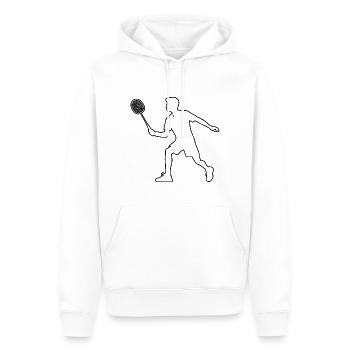 Squash Badminton Badminton Femmes Badminton Joueuses de badminton - Sweat à capuche Premium bio Homme - blanc - Devant - Nico (187cm)