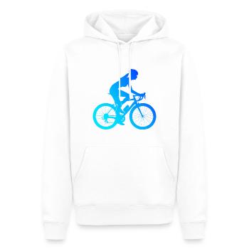 Velo Herren Radeln Bike Radfahrer Damen - Männer Premium Bio Hoodie - Weiß - Vorne - Nico (187cm)
