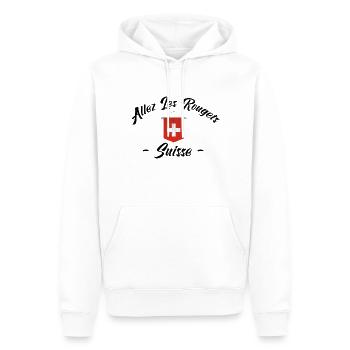allez les Rougets. Les supporters suisses - Sweat à capuche Premium bio Homme - blanc - Devant - Nico (187cm)