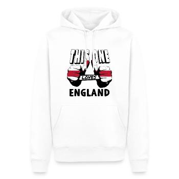England Flagge Vintage Englische Fahne Used Look - Männer Premium Bio Hoodie - Weiß - Vorne - Nico (187cm)