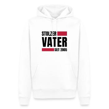 Stolzer Vater - Männer Premium Bio Hoodie - Weiß - Vorne - Nico (187cm)
