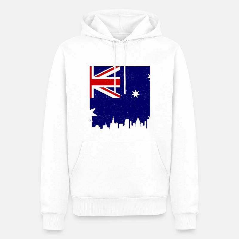 Drapeau australien sous drapeau australien - Sweat à capuche Premium bio Homme - blanc