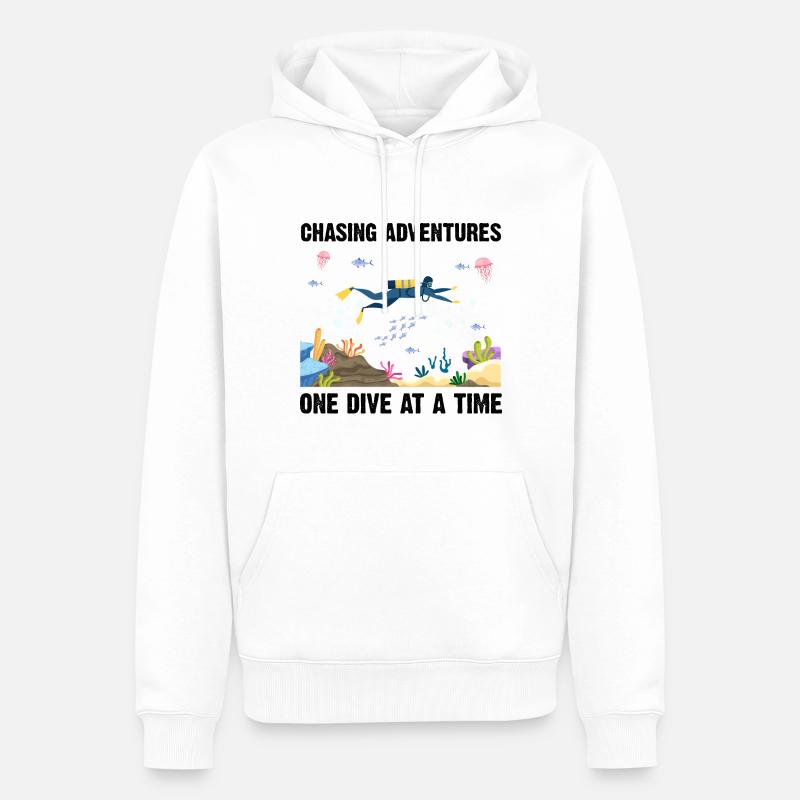 Plongée Aventure Plongeurs Mer Océan - Sweat à capuche Premium bio Homme - blanc