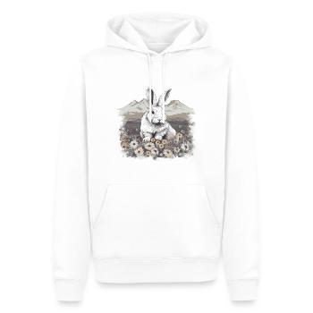 Rabbit Bunny Nature Art - Men’s Premium Organic Hoodie - white - Front - Nico (187cm)
