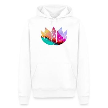 fleur de lotus - Sweat à capuche Premium bio Homme - blanc - Devant - Nico (187cm)