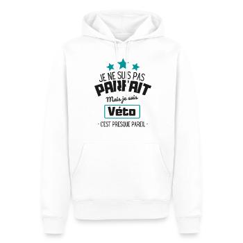 Je ne suis pas parfait mais je suis véto - Sweat à capuche Premium bio Homme - blanc - Devant - Nico (187cm)
