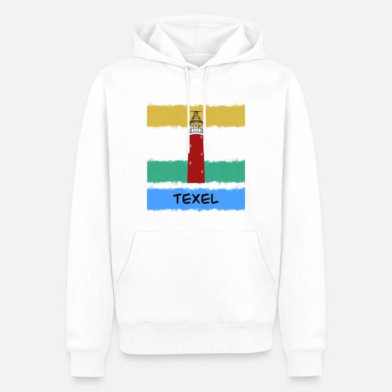 Phare Texel Eierland - Sweat à capuche Premium bio Homme - blanc