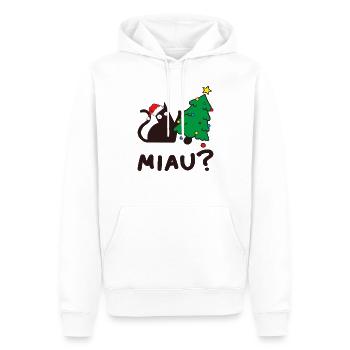 Un chat fou attaque le sapin de Noël. - Sweat à capuche Premium bio Homme - blanc - Devant - Nico (187cm)