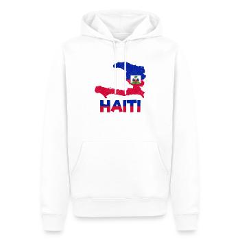 Haïti HaïtiEn Haïti Drapeau Fier Pays I Cadeau - Sweat à capuche Premium bio Homme - blanc - Devant - Nico (187cm)