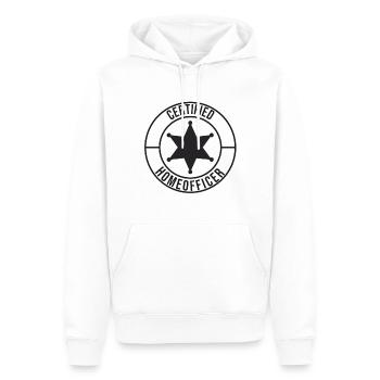 Travail de bureau certifié Homeofficer Office Job - Sweat à capuche Premium bio Homme - blanc - Devant - Nico (187cm)