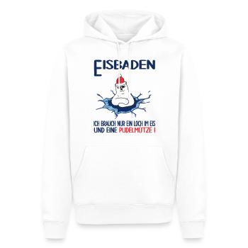 winterbader winterschwimmen pudelmütze eisbaden - Männer Premium Bio Hoodie - Weiß - Vorne - Nico (187cm)