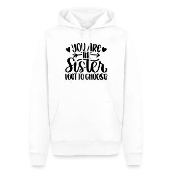 Tu es la sœur que j’ai choisie - Sweat à capuche Premium bio Homme - blanc - Devant - Nico (187cm)