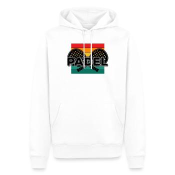 Padel Paddel Schläger Tennis Sport I Geschenk - Männer Premium Bio Hoodie - Weiß - Vorne - Nico (187cm)