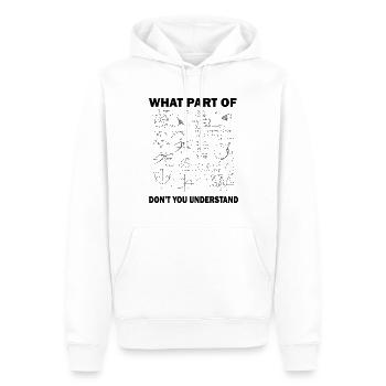 Quelle partie de ne comprenez-vous pas un professeur de mathématiques amusant - Sweat à capuche Premium bio Homme - blanc - Devant - Nico (187cm)