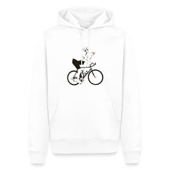 Pizza eat bike rider - Men’s Premium Organic Hoodie - white - Front - Nico (187cm)