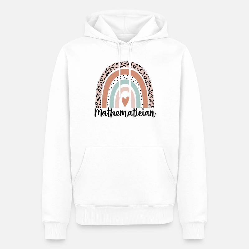 Mathematiker Regenbogenleopard Lustiger Mathematiker - Männer Premium Bio Hoodie - Weiß
