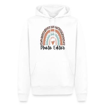 Photo Editor Rainbow Leopard Funny Photo Editor - Männer Premium Bio Hoodie - Weiß - Vorne - Nico (187cm)