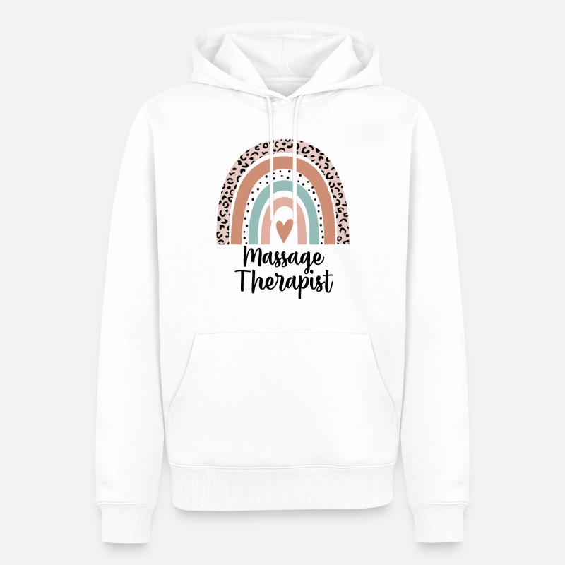 Massagetherapeut Regenbogen Leopard Lustiges Geschenk - Männer Premium Bio Hoodie - Weiß