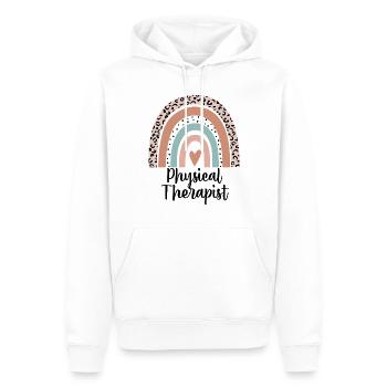 Physical Therapist Rainbow Leopard Funny Gift - Men’s Premium Organic Hoodie - white - Front - Nico (187cm)