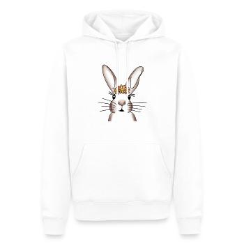 Häsin with flower wreath - Men’s Premium Organic Hoodie - white - Front - Nico (187cm)