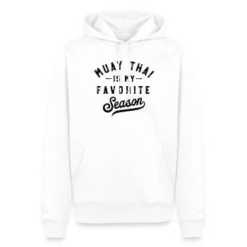Le Muay Thai est ma saison préférée - Sweat à capuche Premium bio Homme - blanc - Devant - Nico (187cm)