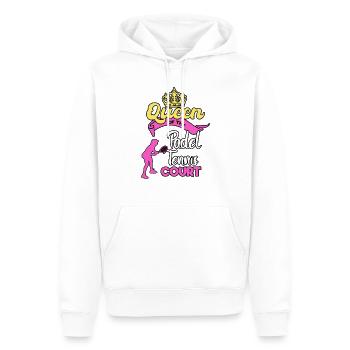 Padel Paddel Tennis Sport Königin Herz I Geschenk - Männer Premium Bio Hoodie - Weiß - Vorne - Nico (187cm)