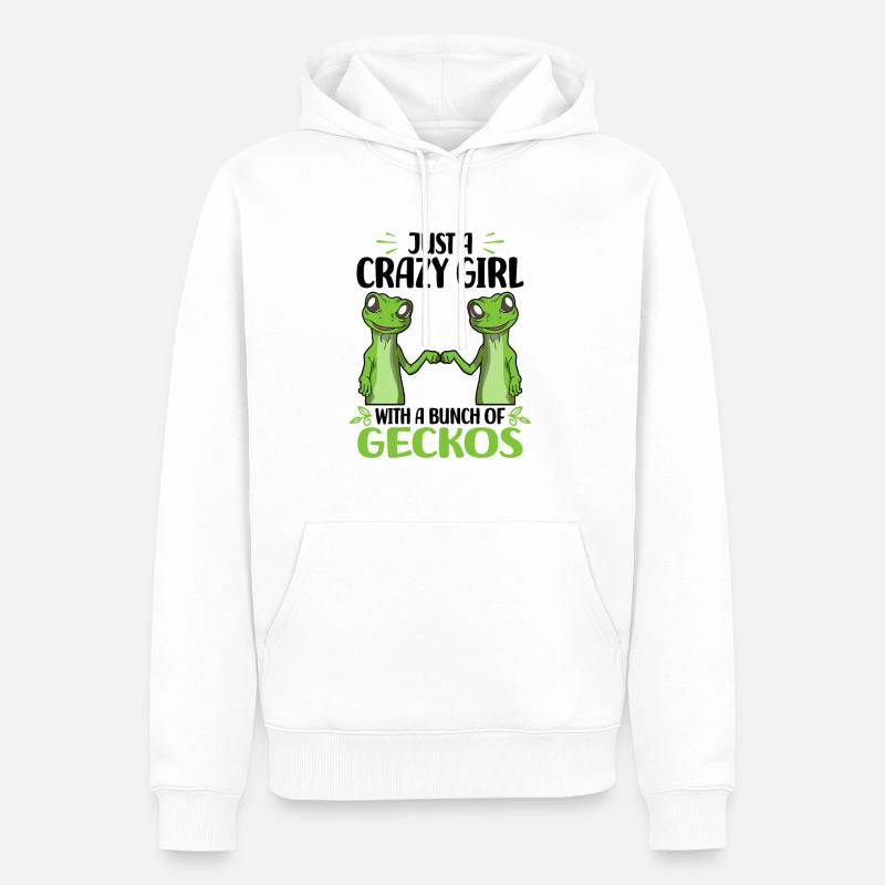 Geckos - Sweat à capuche Premium bio Homme - blanc