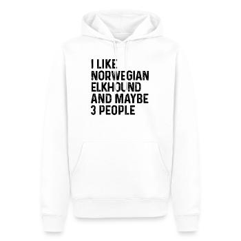 I Like Norwegian Elkhound And Maybe 3 People Dog - Men’s Premium Organic Hoodie - white - Front - Nico (187cm)