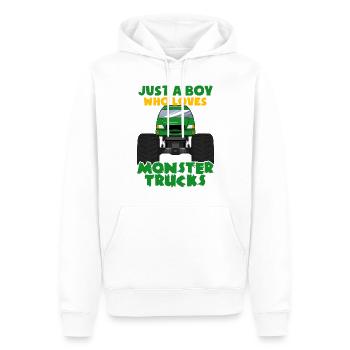 Monster Truck Große Reifen Junge Liebe I Geschenk - Männer Premium Bio Hoodie - Weiß - Vorne - Nico (187cm)
