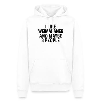 Ich mag Weimaraner und vielleicht 3 Personen Hundeliebhaber - Männer Premium Bio Hoodie - Weiß - Vorne - Nico (187cm)