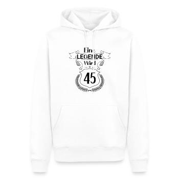 Eine Legende wird 45 - Männer Premium Bio Hoodie - Weiß - Vorne - Nico (187cm)