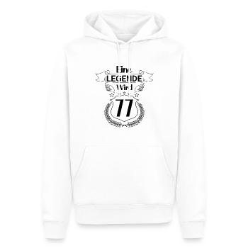 eine legende wird 77 - Männer Premium Bio Hoodie - Weiß - Vorne - Nico (187cm)