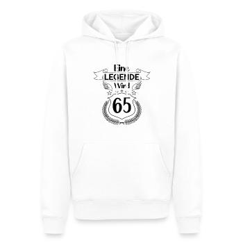 eine legende wird 65 - Männer Premium Bio Hoodie - Weiß - Vorne - Nico (187cm)