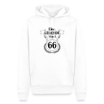 eine legende wird 66 - Männer Premium Bio Hoodie - Weiß - Vorne - Nico (187cm)