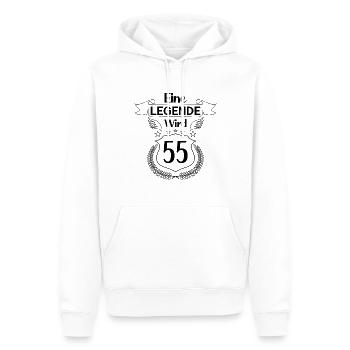 eine legende wird 55 - Männer Premium Bio Hoodie - Weiß - Vorne - Nico (187cm)