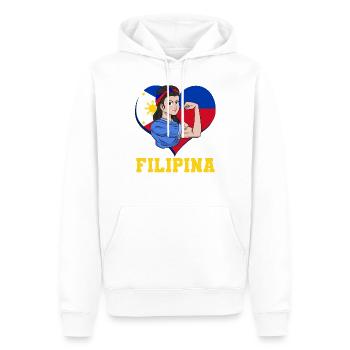 Philippines Filipina Pride Flag Heart I Cadeau - Sweat à capuche Premium bio Homme - blanc - Devant - Nico (187cm)