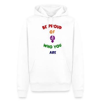Feminismus LGBQT Pride Stolz Spruch - Männer Premium Bio Hoodie - Weiß - Vorne - Nico (187cm)