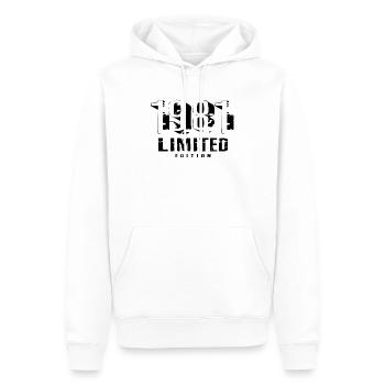 41e anniversaire Édition limitée 1981 41 ans - Sweat à capuche Premium bio Homme - blanc - Devant - Nico (187cm)