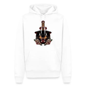 Panthère de la vieille école - Sweat à capuche Premium bio Homme - blanc - Devant - Nico (187cm)