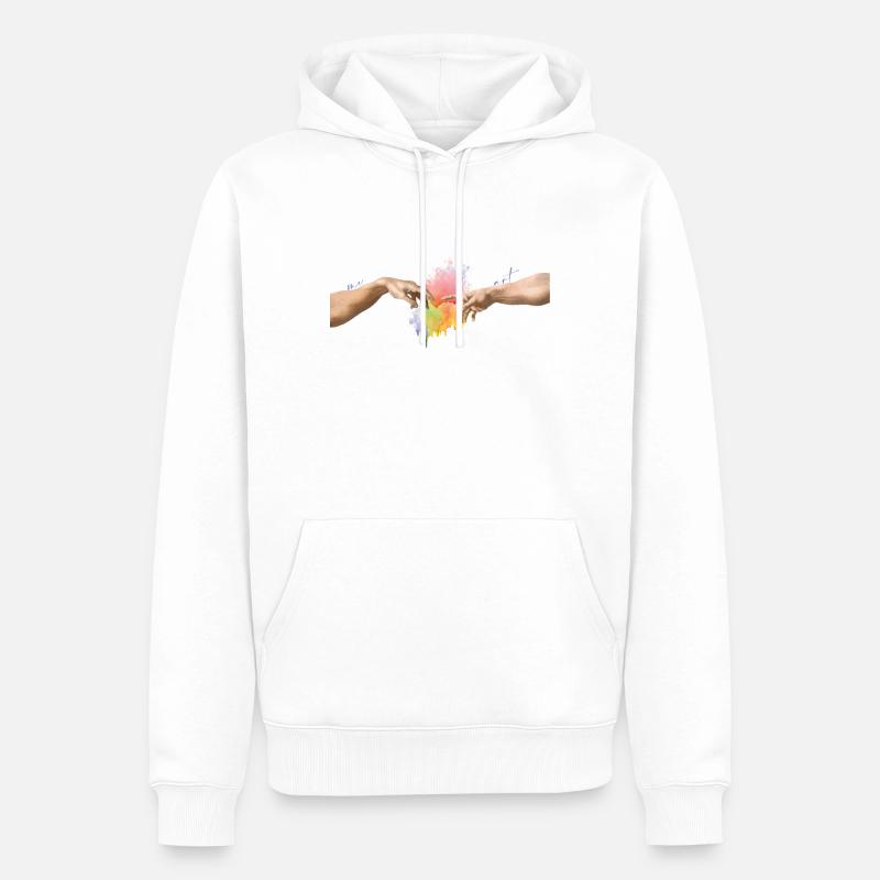 Art classique, création d'Adam - Sweat à capuche Premium bio Homme - blanc