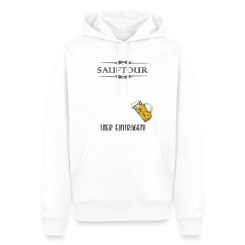 Sauftour Hier Eintragen - Männer Premium Bio Hoodie - Weiß - Vorne - Nico (187cm)