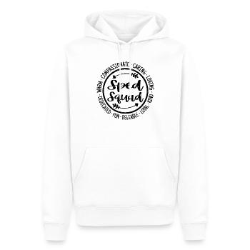 Escouade Accélérée - Sweat à capuche Premium bio Homme - blanc - Devant - Nico (187cm)