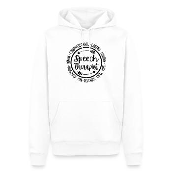 Speech Therapist - Men’s Premium Organic Hoodie - white - Front - Nico (187cm)
