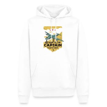 Pilote d’avion Voler Capitaine Donc Je Cadeau - Sweat à capuche Premium bio Homme - blanc - Devant - Nico (187cm)