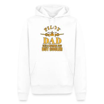 Flugzeug Pilot Fliegen Vater Cooler I Geschenk - Männer Premium Bio Hoodie - Weiß - Vorne - Nico (187cm)