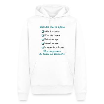 14 - Sweat à capuche Premium bio Homme - blanc - Devant - Nico (187cm)