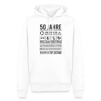 50. Geburtstag Männer Frauen Lustig 50 Jahre - Männer Premium Bio Hoodie - Weiß - Vorne - Nico (187cm)