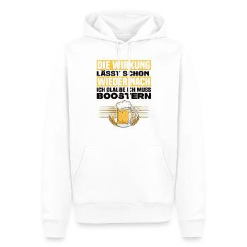 Ich Glaube Ich Muss Boostern Lustiger Bier Spruch - Männer Premium Bio Hoodie - Weiß - Vorne - Nico (187cm)